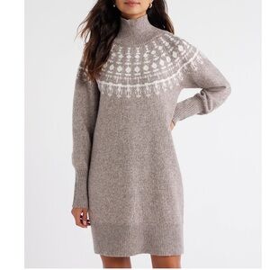 NEW Free Assembly Women’s Fair Isle Turtleneck Sweater Mini Dress